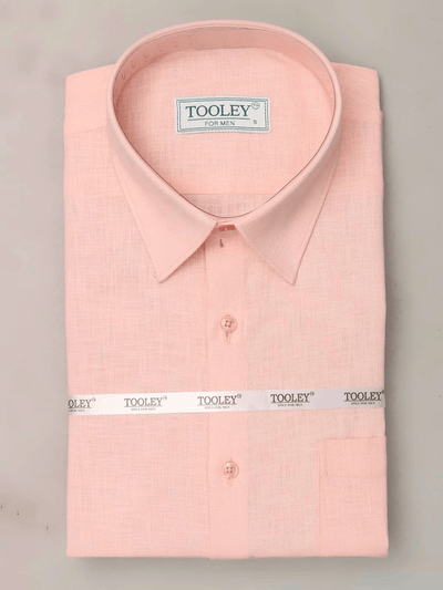 Tooley Formal Light Peach Premium Linen Shirt Code-1040