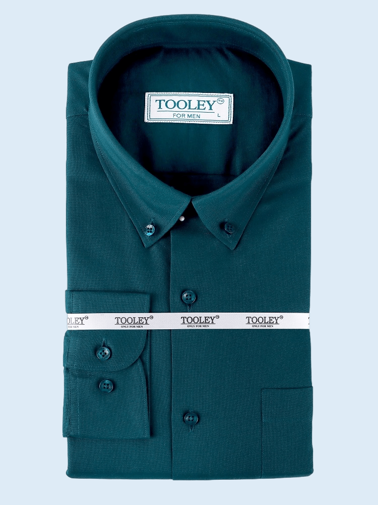 Prussian Blue Oxford Cotton Button Down Shirt Code-1046