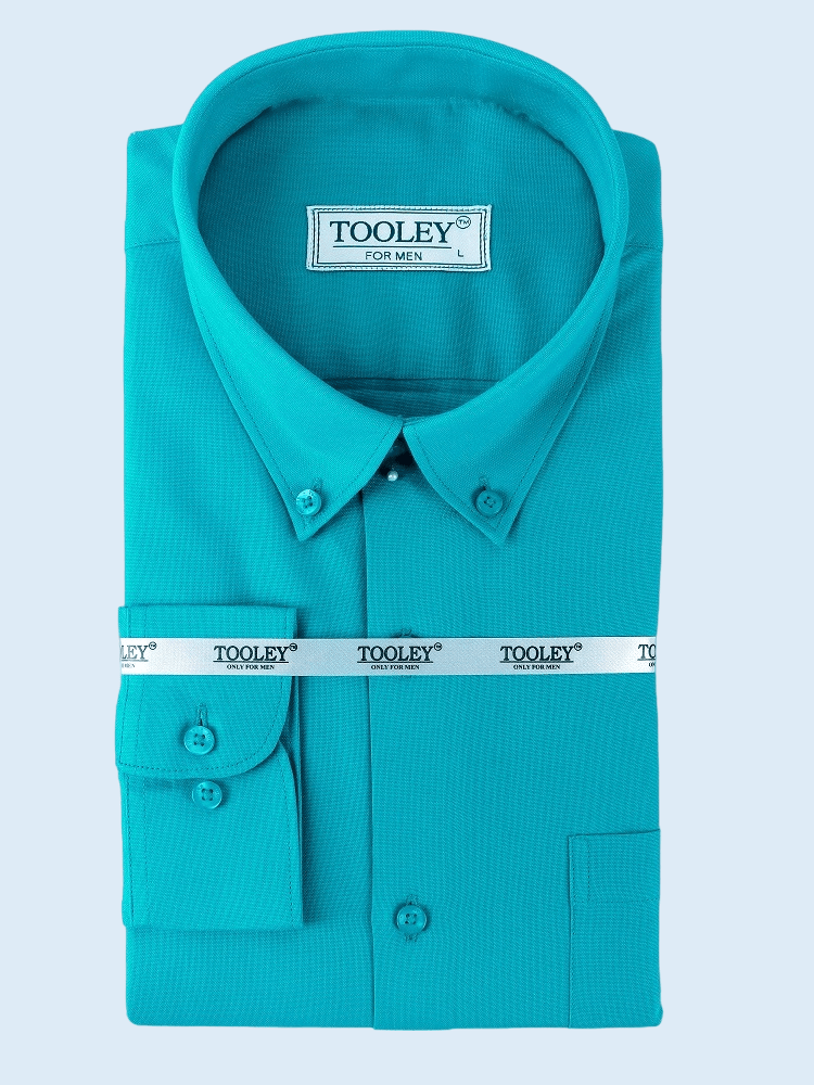 Peacock Green Oxford Cotton Button Down Formal Shirt Code-1047