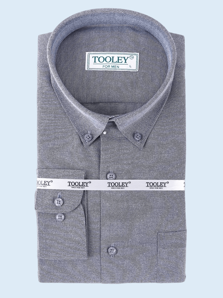Selected Oxford Grey Button Down Premium Shirt Code-1049