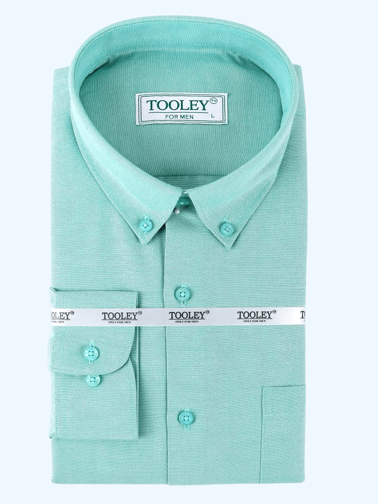 Formal Saga Green Button Down Oxford Cotton Shirt Code-1053