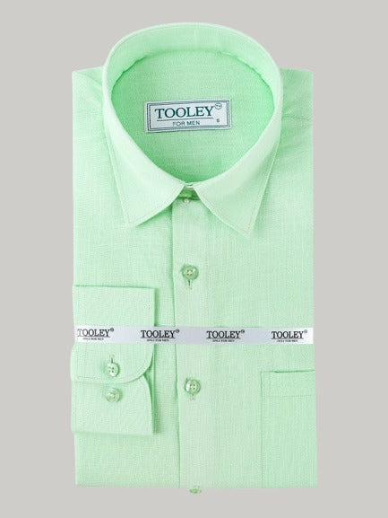 Men's Artichoke Green Linen Full Sleeve Solid Shirt Code-1088