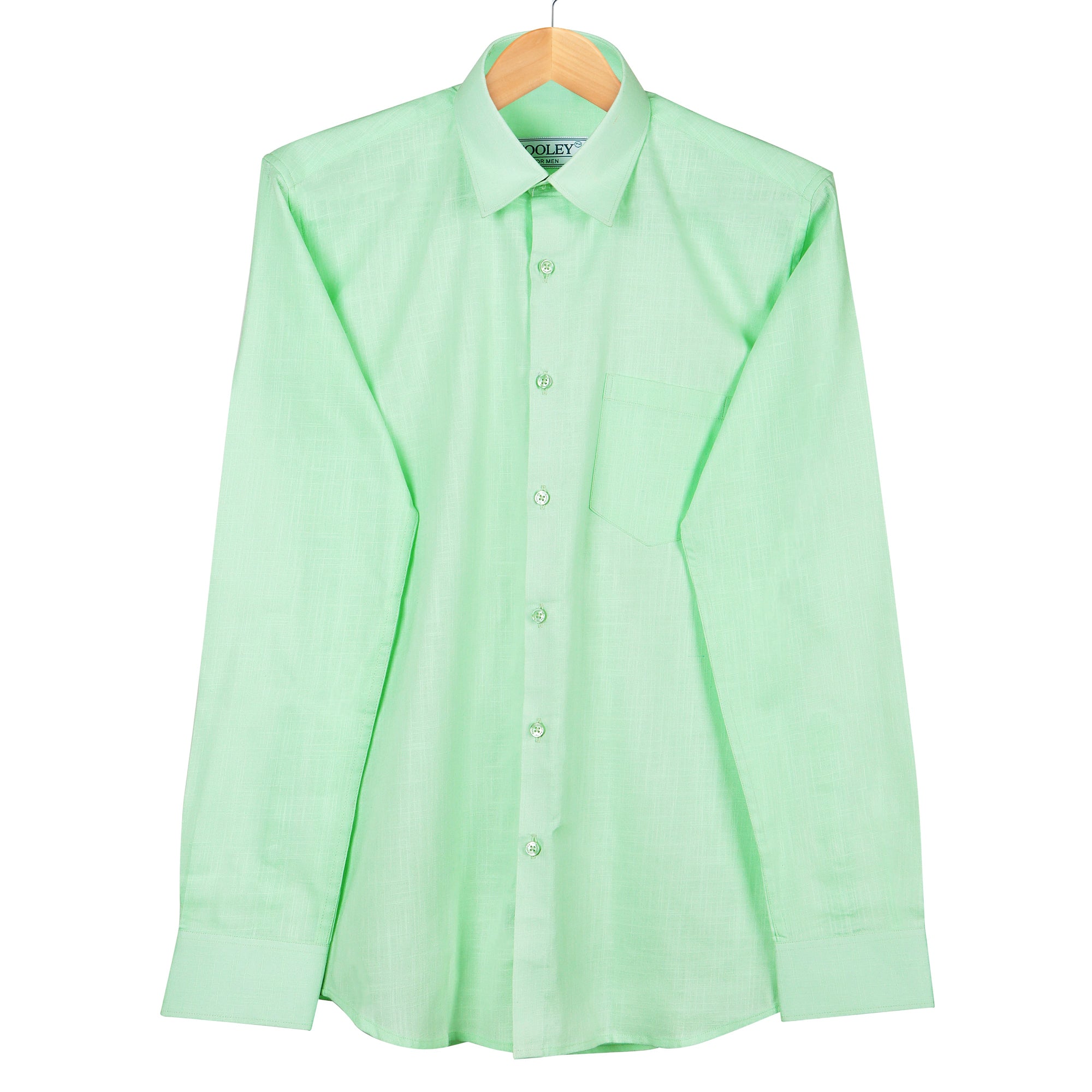Men's Artichoke Green Linen Full Sleeve Solid Shirt Code-1088