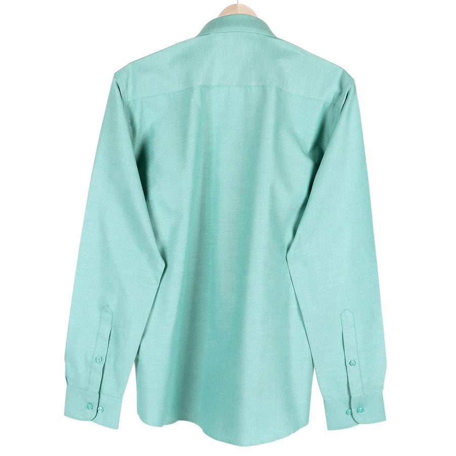 Formal Saga Green Button Down Oxford Cotton Shirt Code-1053