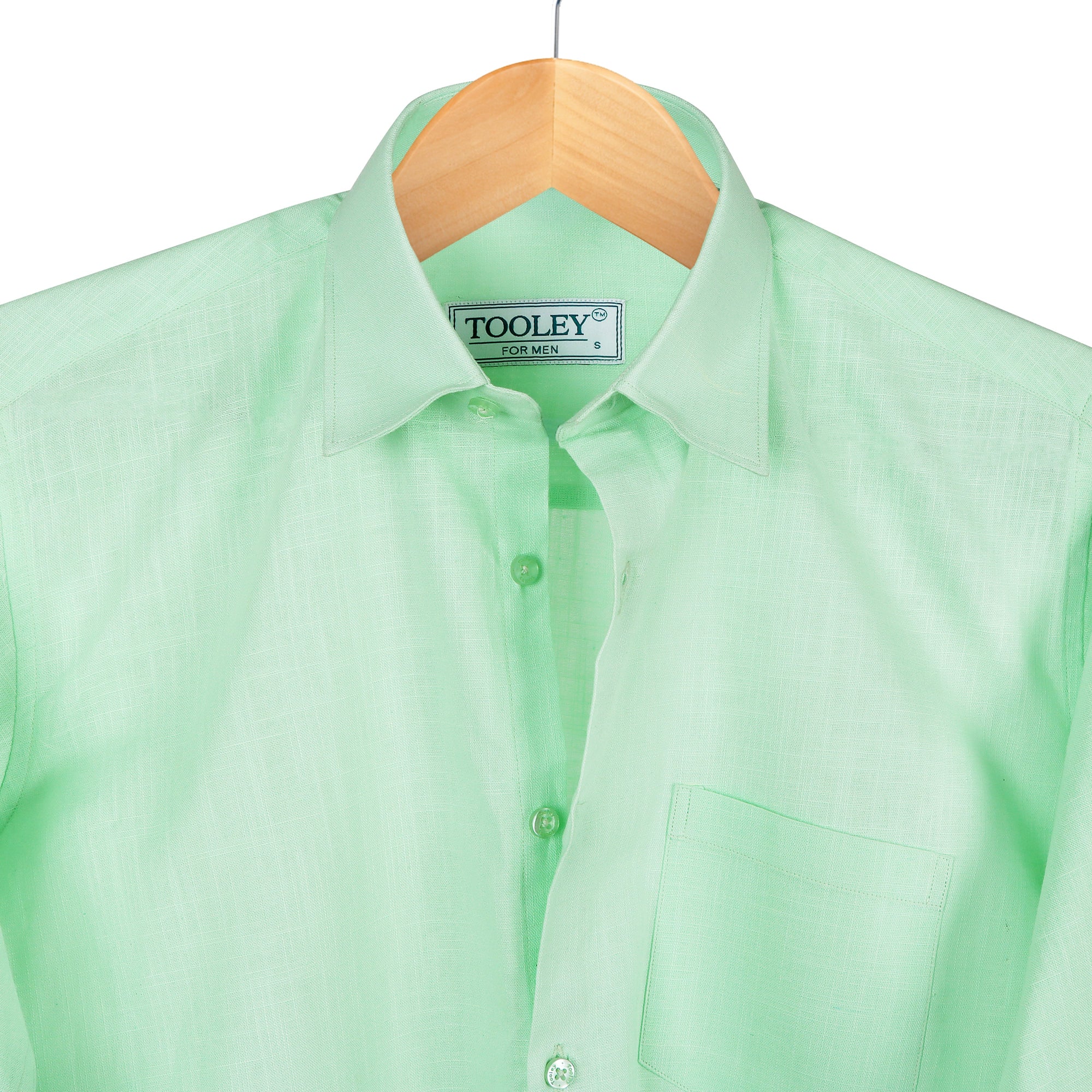 Men's Artichoke Green Linen Full Sleeve Solid Shirt Code-1088