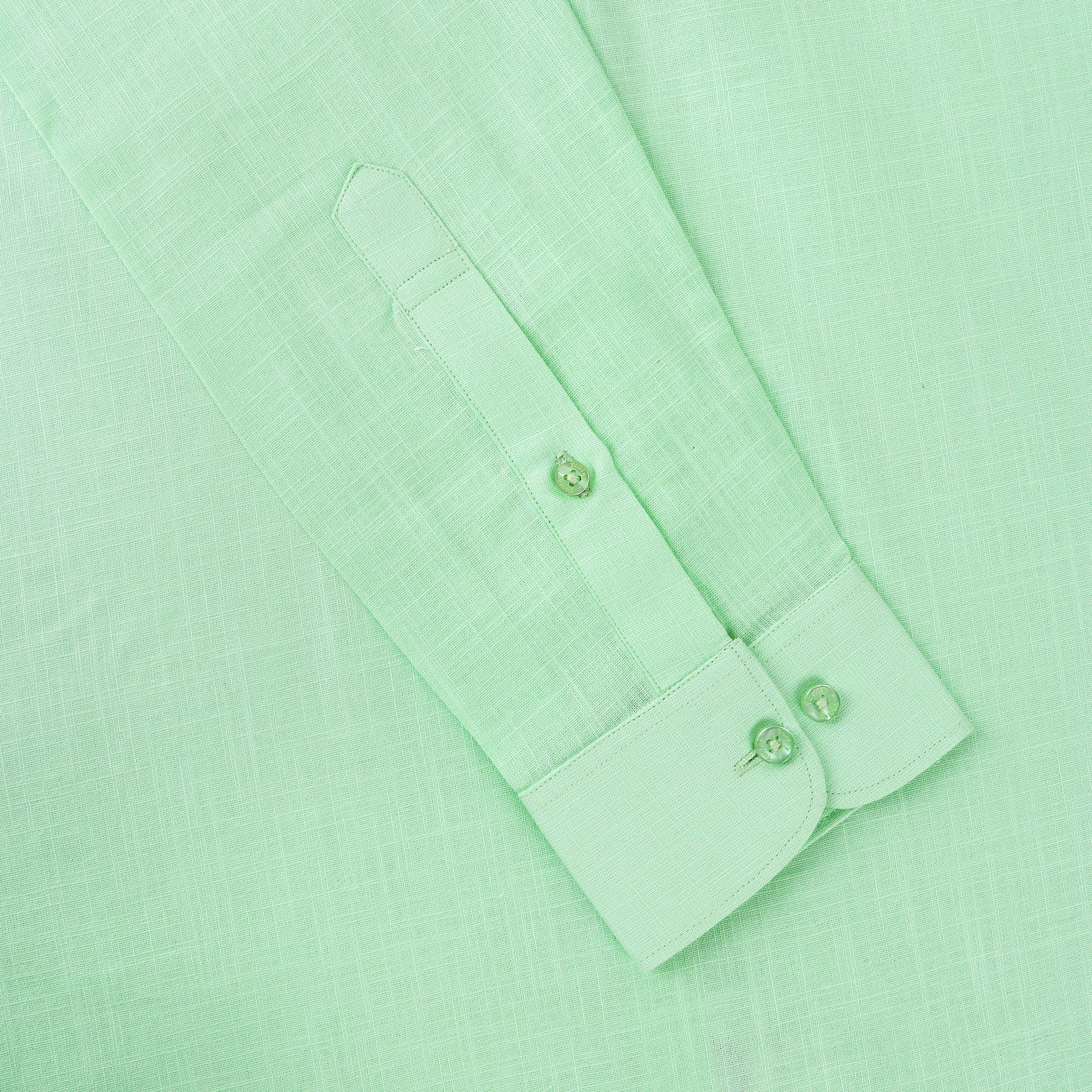 Men's Artichoke Green Linen Full Sleeve Solid Shirt Code-1088