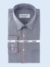 Premium Oxford Grey Cotton Blue Lining Designer Shirt Code-1024