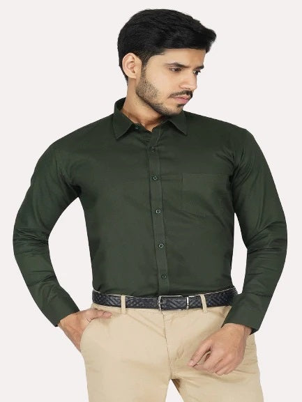 Premium Ultra Olive Green Formal Shirt Code-1074