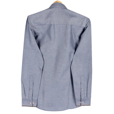 Premium Oxford Grey Cotton Blue Lining Designer Shirt Code-1024