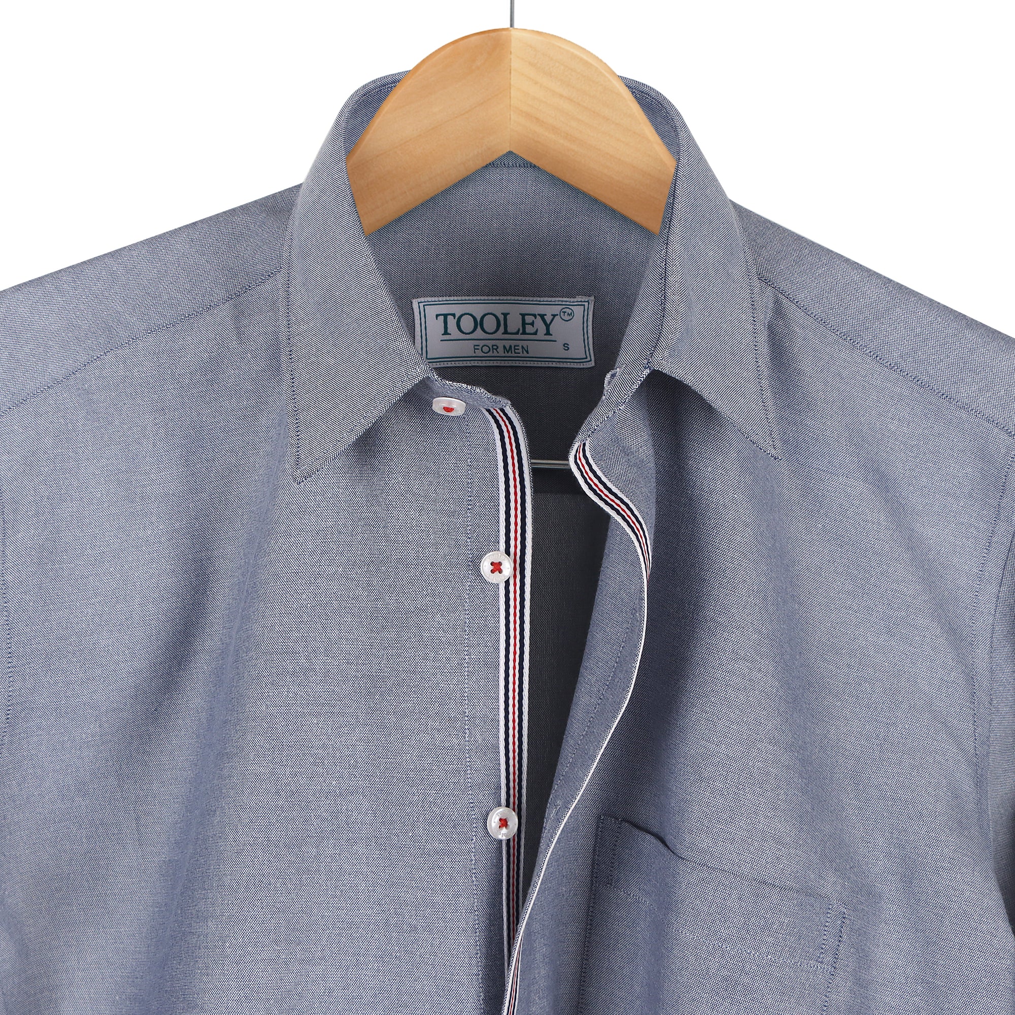 Premium Oxford Grey Cotton Blue Lining Designer Shirt Code-1024