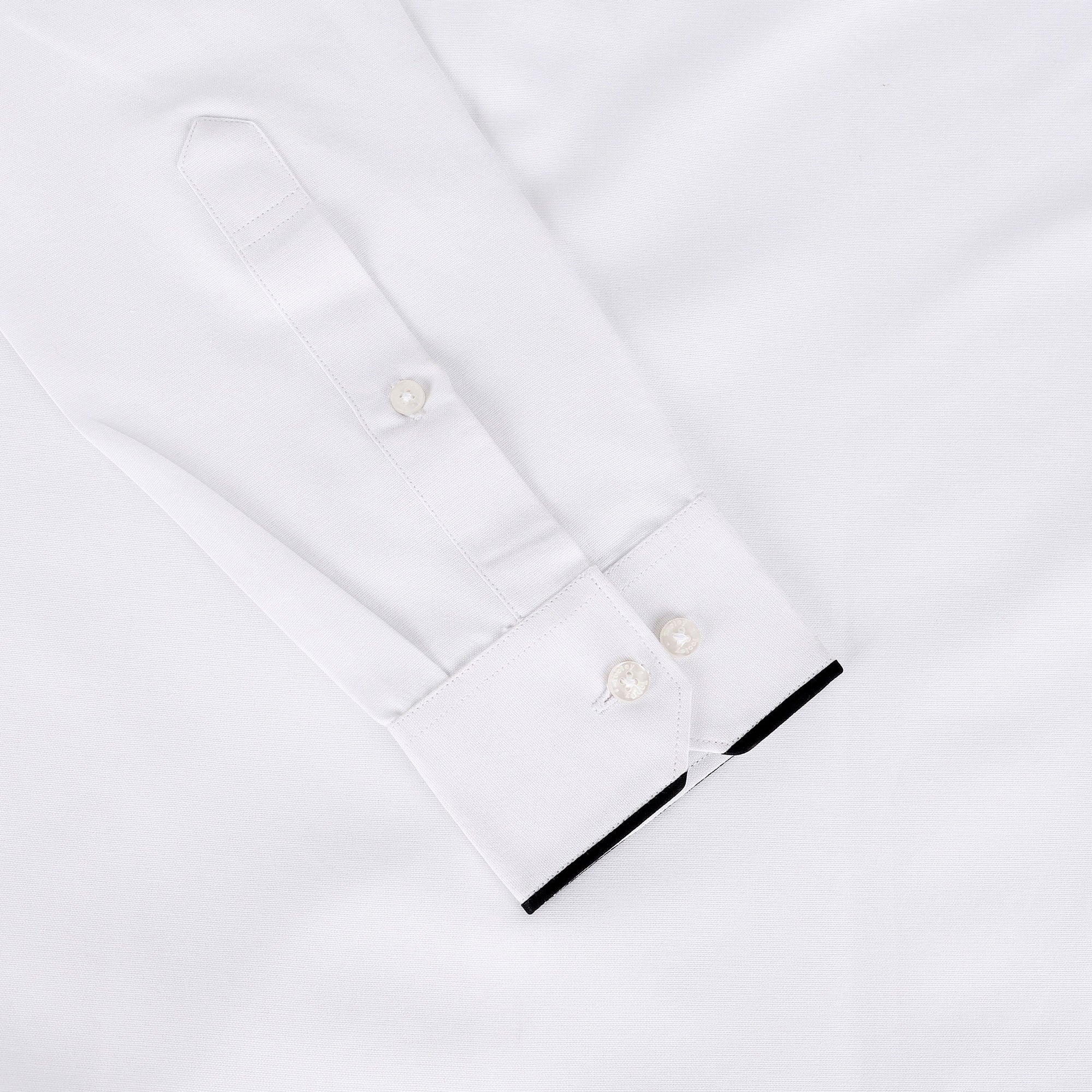 Premium White Giza Cotton With Black Collar Designer Shirt Code-1054
