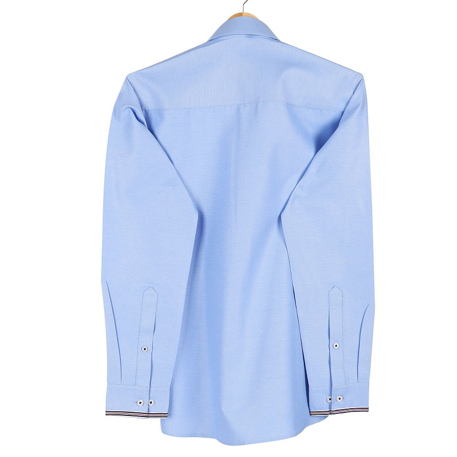 Premium Oxford Sky Blue Cotton With Blue Lining Designer Shirt Code-1042