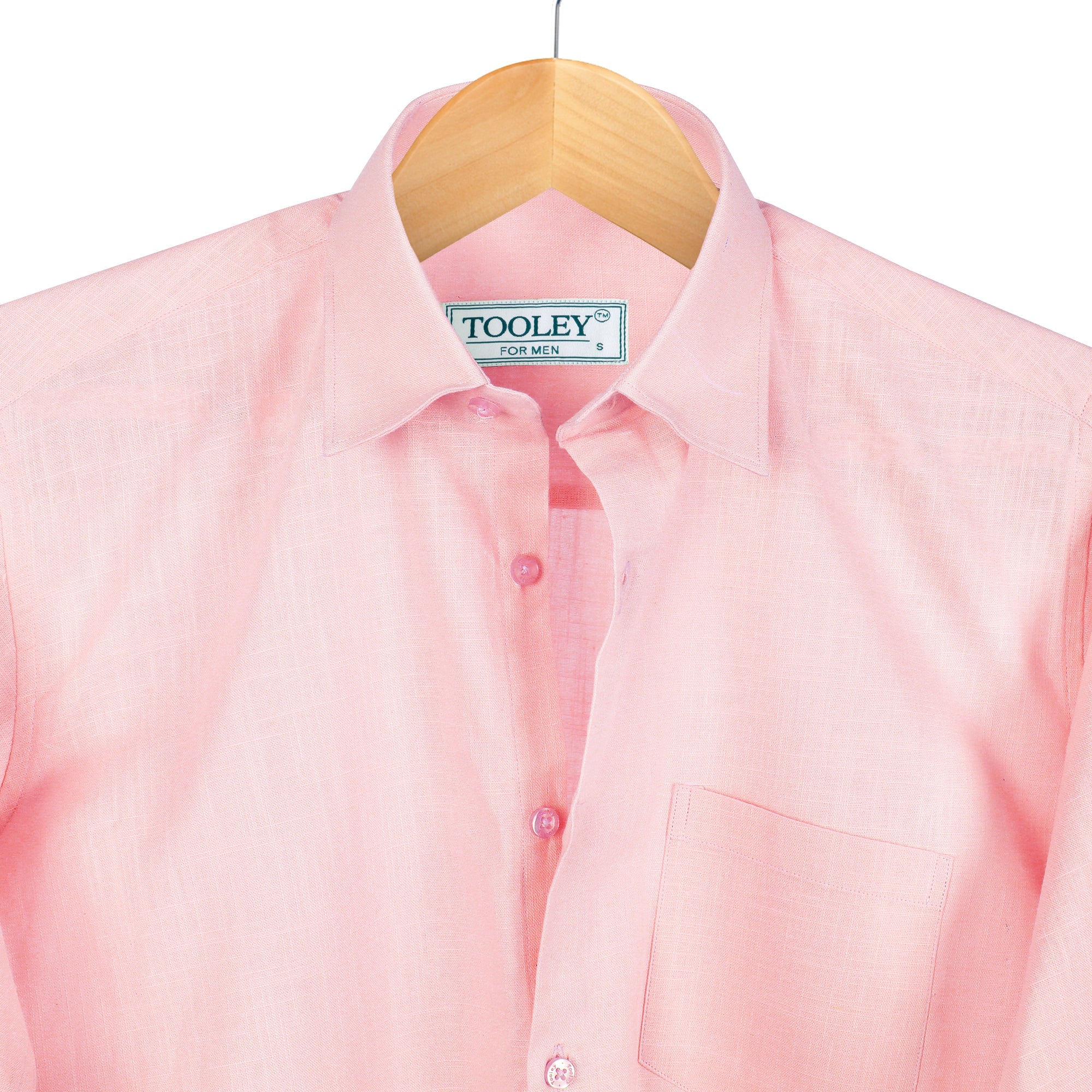Tooley Formal Light Peach Premium Linen Shirt Code-1040
