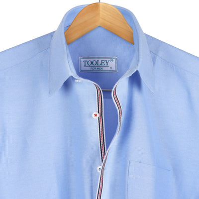Premium Oxford Sky Blue Cotton With Blue Lining Designer Shirt Code-1042