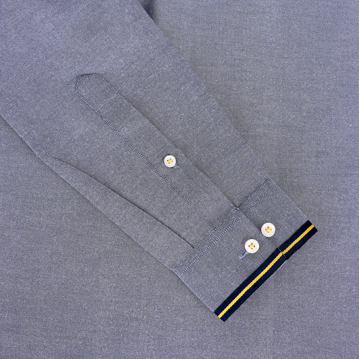 Premium Oxford Grey Cotton Yellow Lining Designer Shirt Code-1023