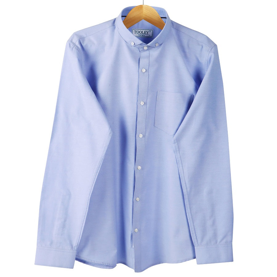 Men's Light Blue Long Sleeve Oxford Shirt Code-1205