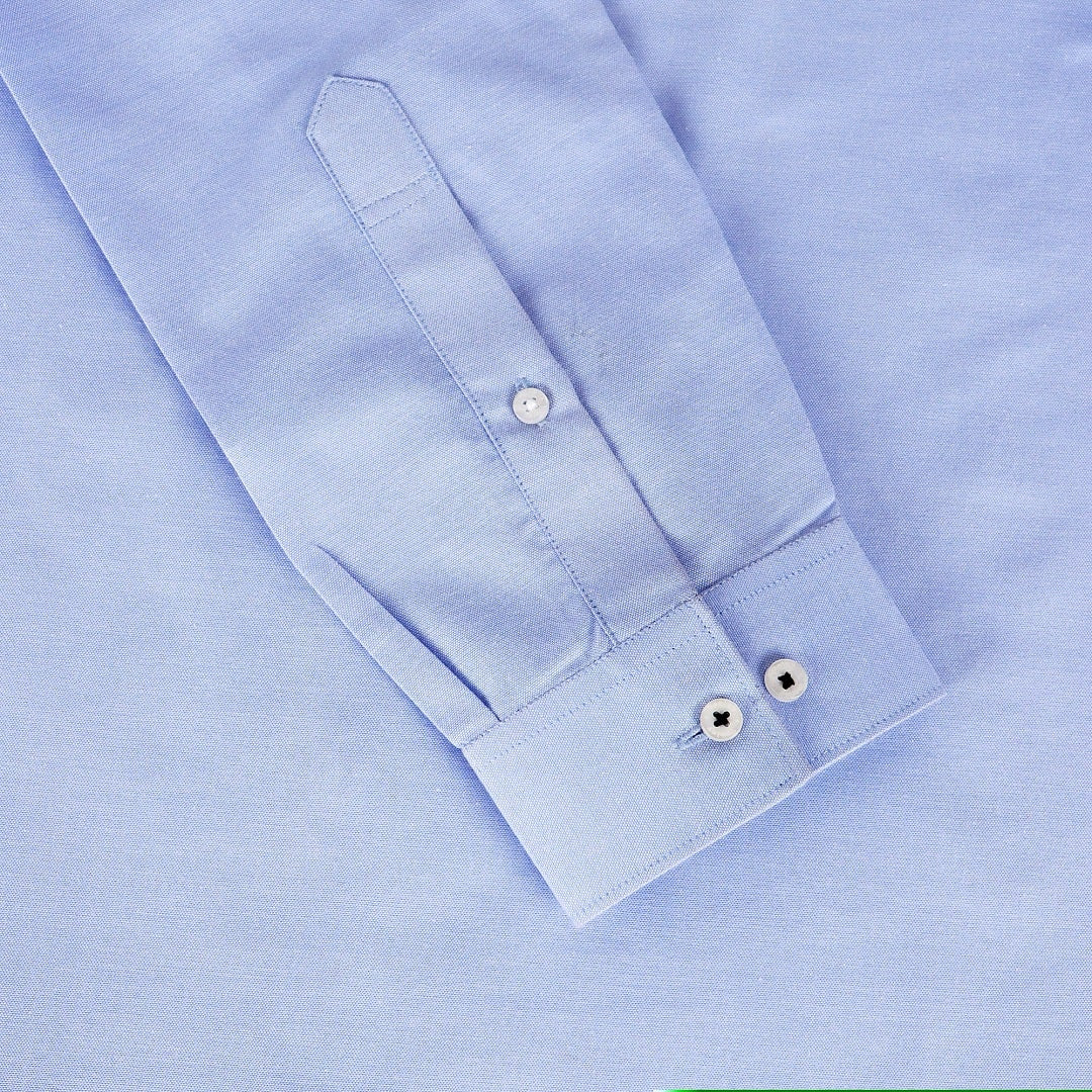 Men's Light Blue Long Sleeve Oxford Shirt Code-1205