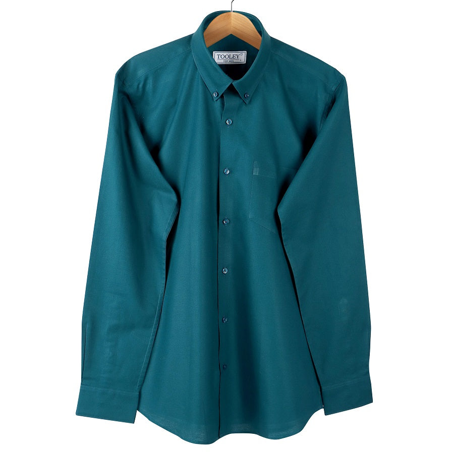 Prussian Blue Oxford Cotton Button Down Shirt Code-1046