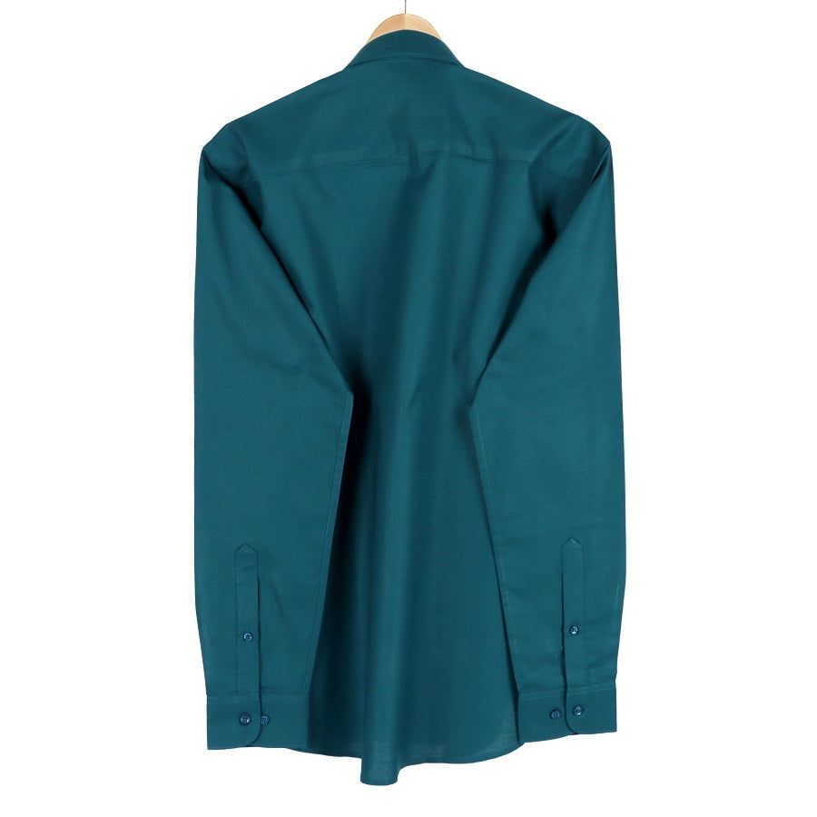 Prussian Blue Oxford Cotton Button Down Shirt Code-1046