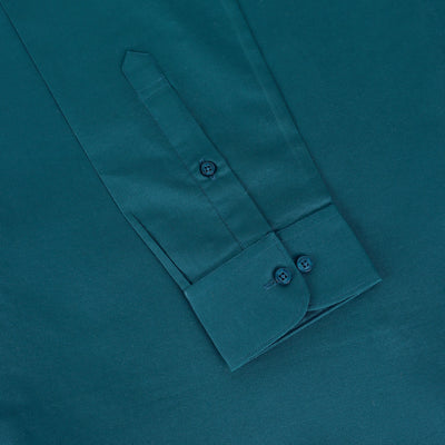 Prussian Blue Oxford Cotton Button Down Shirt Code-1046