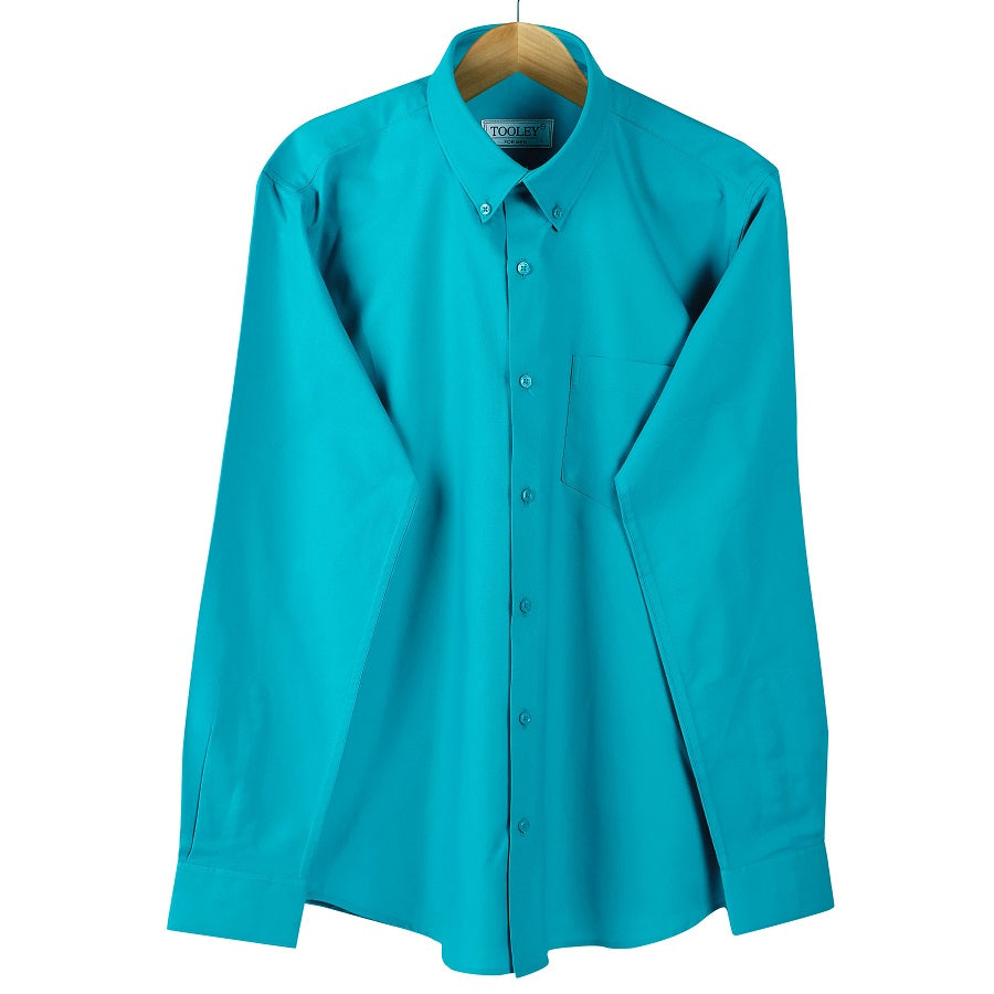 Peacock Green Oxford Cotton Button Down Formal Shirt Code-1047
