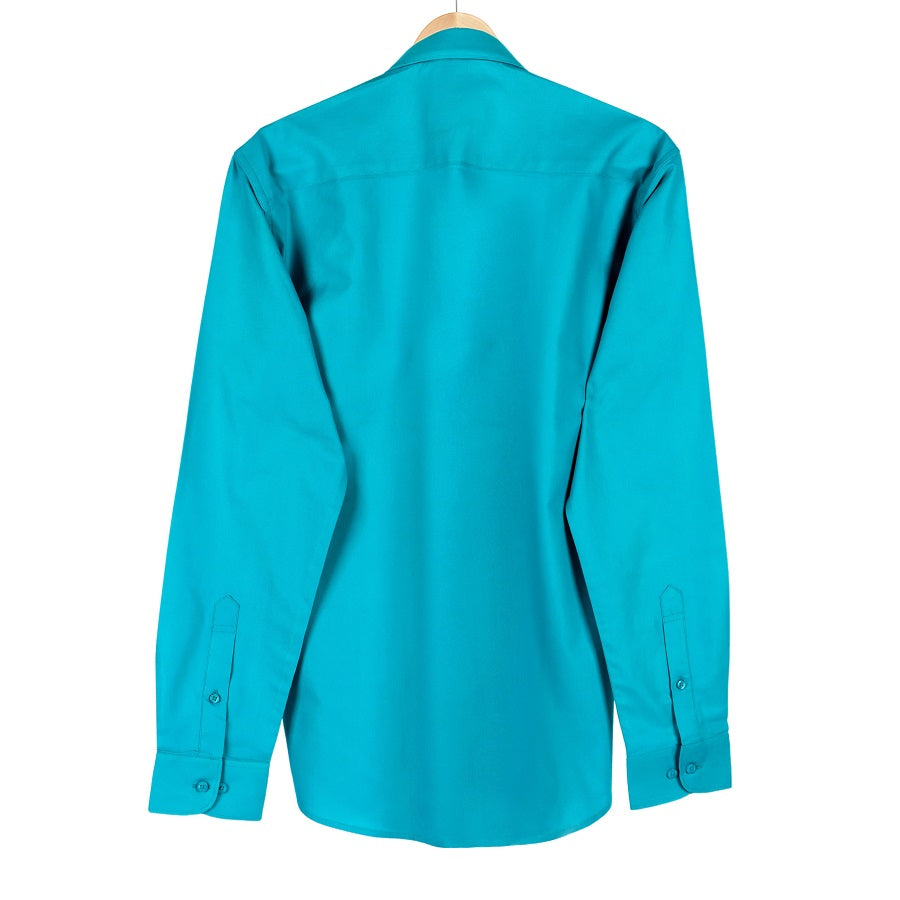 Peacock Green Oxford Cotton Button Down Formal Shirt Code-1047