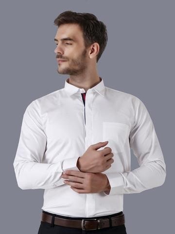 A- Men Premium Cotton Ultra Classic Long Sleeves Formal White Shirt Code-1210