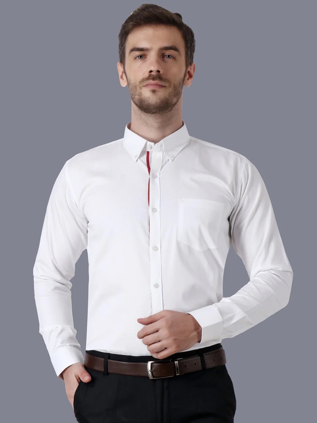 Men White Premium Cotton Formal Shirt Code-1236