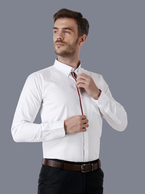 Men White Premium Cotton Formal Shirt Code-1236