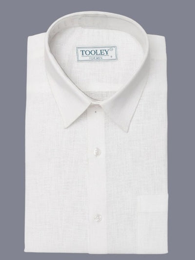Men's White Linen Full Sleeve Solid Business Shirt Code-1287