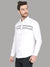 Men's Cotton Grey Stripe Partywear White Formal Shirt Code-1006
