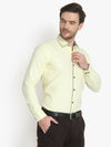 Men's Lemon Yellow Cotton With Grey Lining Formal Shirt Code-1085