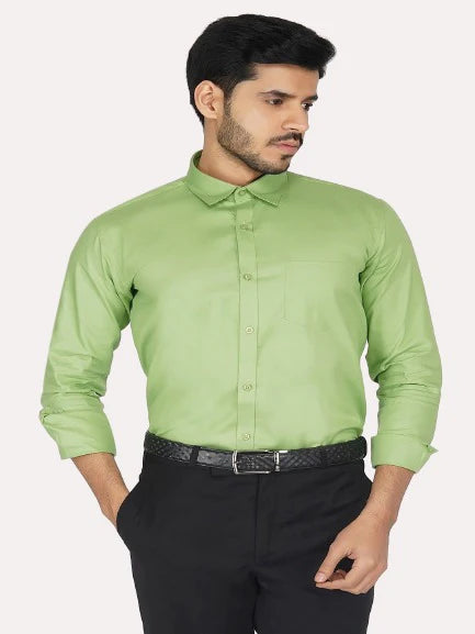 Olive Premium Dobby Cotton Shirt Code-1077