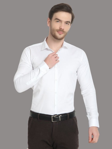 Men's Formal White Cotton Shirt Code-1036
