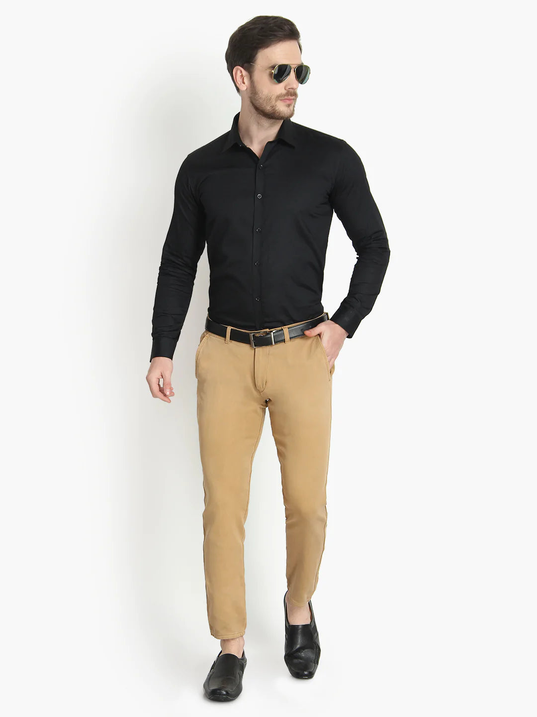Men's Formal Black Cotton Shirt Code-1009