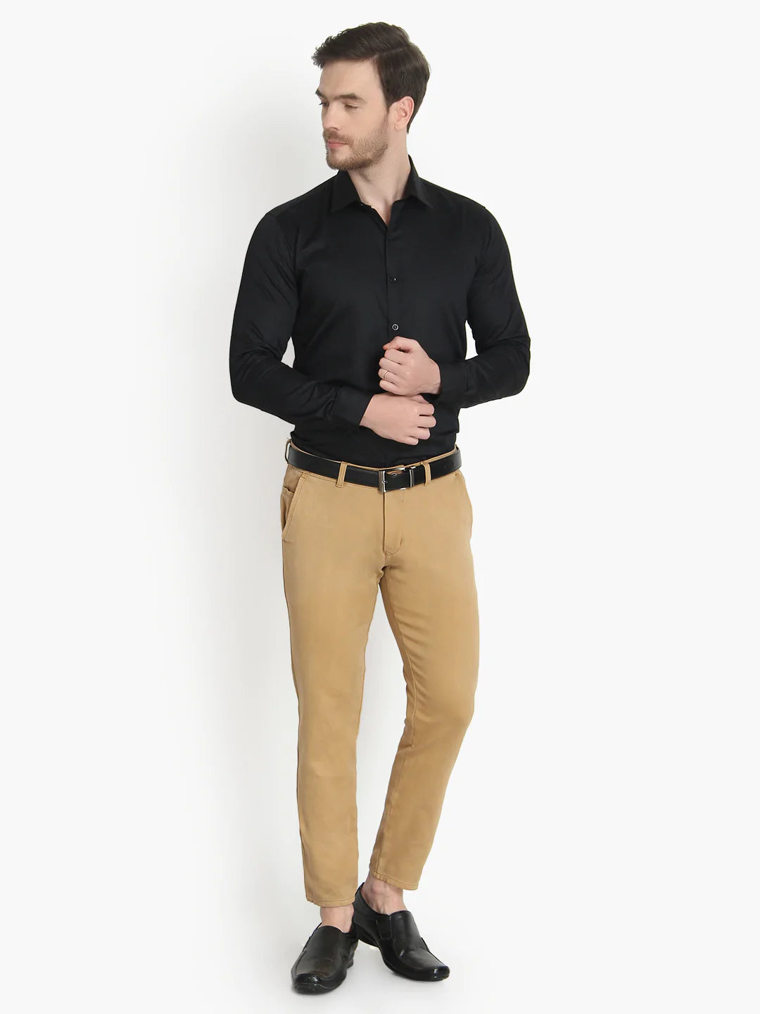 Men's Formal Black Cotton Shirt Code-1009