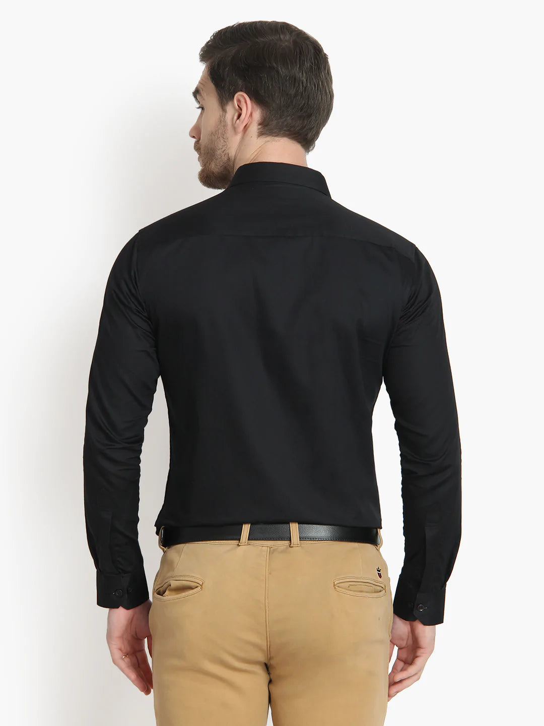 Men's Formal Black Cotton Shirt Code-1009
