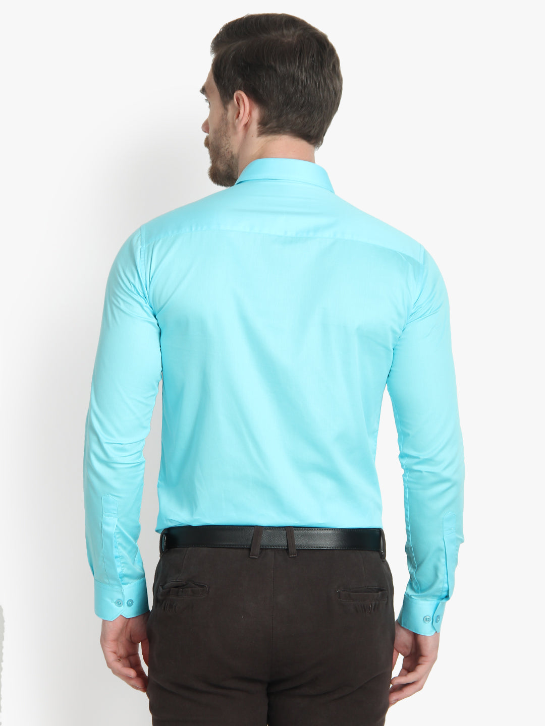 Men's Giza Cotton Turquoise Blue Formal Shirt Code-1021