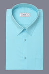 Premium Handmade Turquoise Giza Cotton Full Sleeves Shirt Code-1071