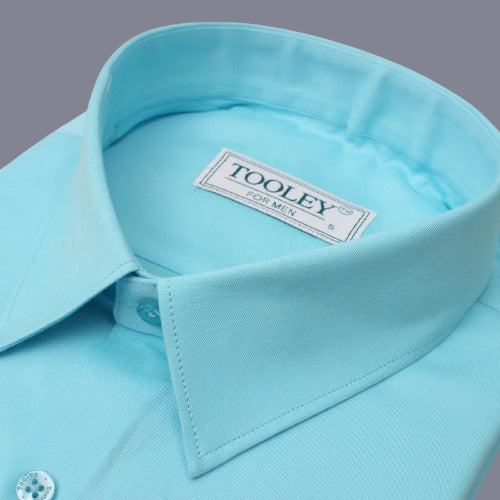 Premium Handmade Turquoise Giza Cotton Full Sleeves Shirt Code-1071