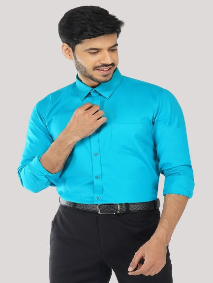 Men's Classic-Fit Oxford Sea Green Formal Shirt Code-1069