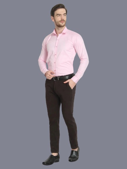 Men's Formal Oxford Cotton Tailored-Fit Pink Shirt Code-1010