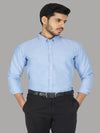 A-Men's Cotton Light Blue Formal Button-down Collar Shirt Code-1016