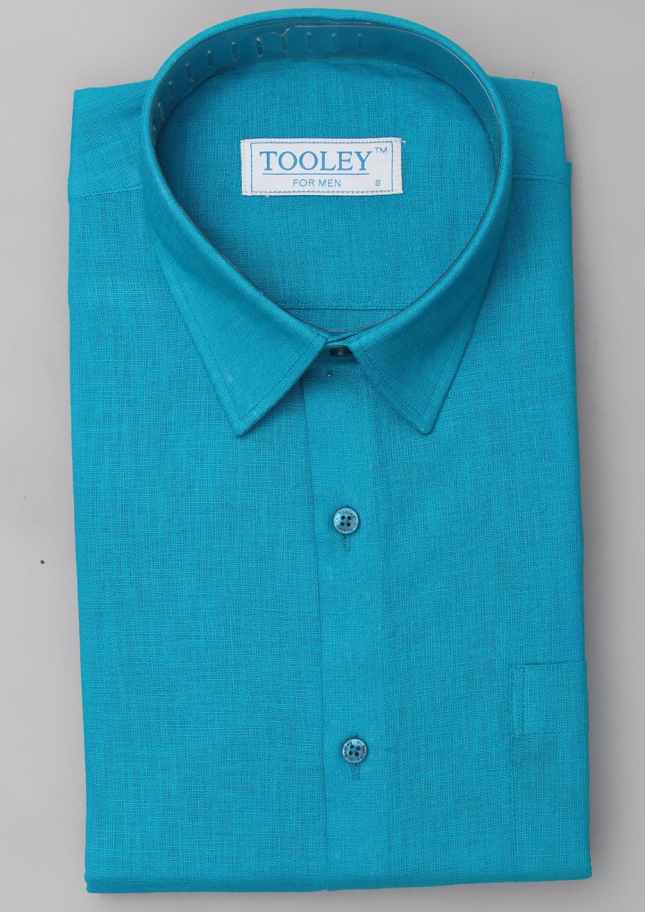 Sea Green Linen Formal Shirt (Code 1081)
