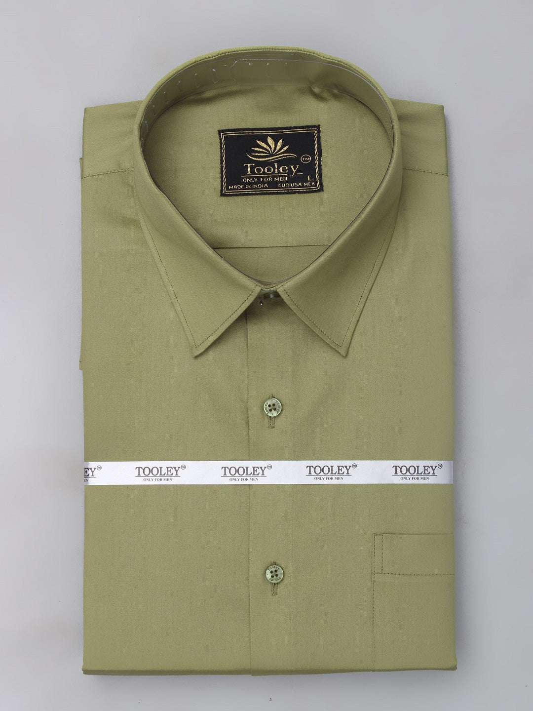 Tooley Classic-Fit Olive Green Giza Cotton Formal Shirt Code-1083