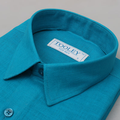 Sea Green Linen Formal Shirt (Code 1081)
