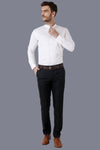 Men's Designer Premium Cotton Band Collar White Shirt Code-1252