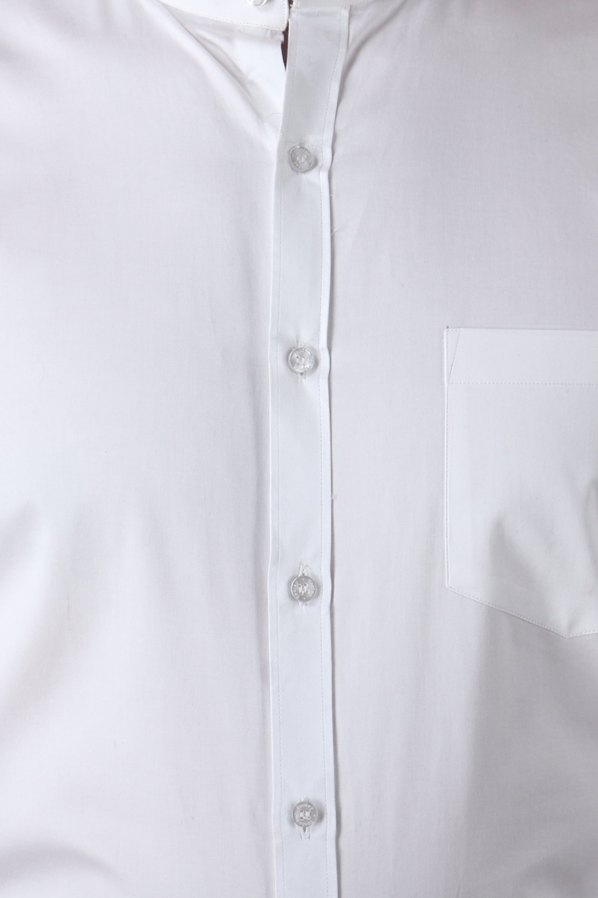 Men's Designer Premium Cotton Band Collar White Shirt Code-1252