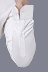 Men's Designer Tailored-Fit Premium Cotton Band Collar White Shirt Code-1252