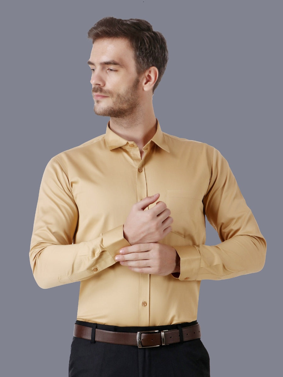 Classic Sandstone Brown Cotton Formal Shirt Code-1255
